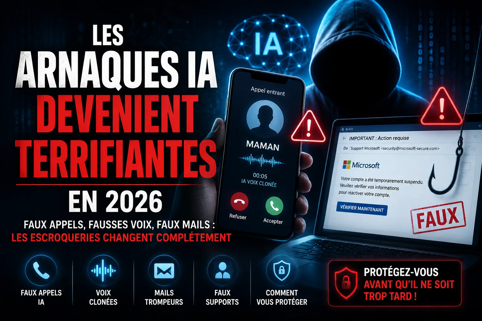 Faux appels, fausses voix, faux mails : comment l’IA transforme les arnaques