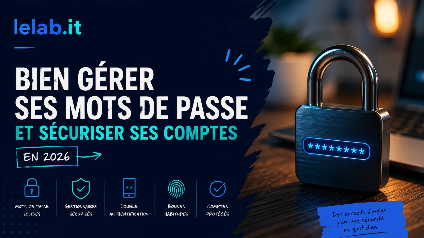 Bien gérer ses mots de passe et sécuriser ses comptes en 2026